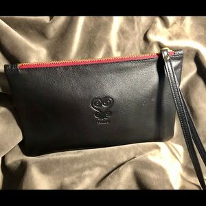 Black Leather Clutch Purse